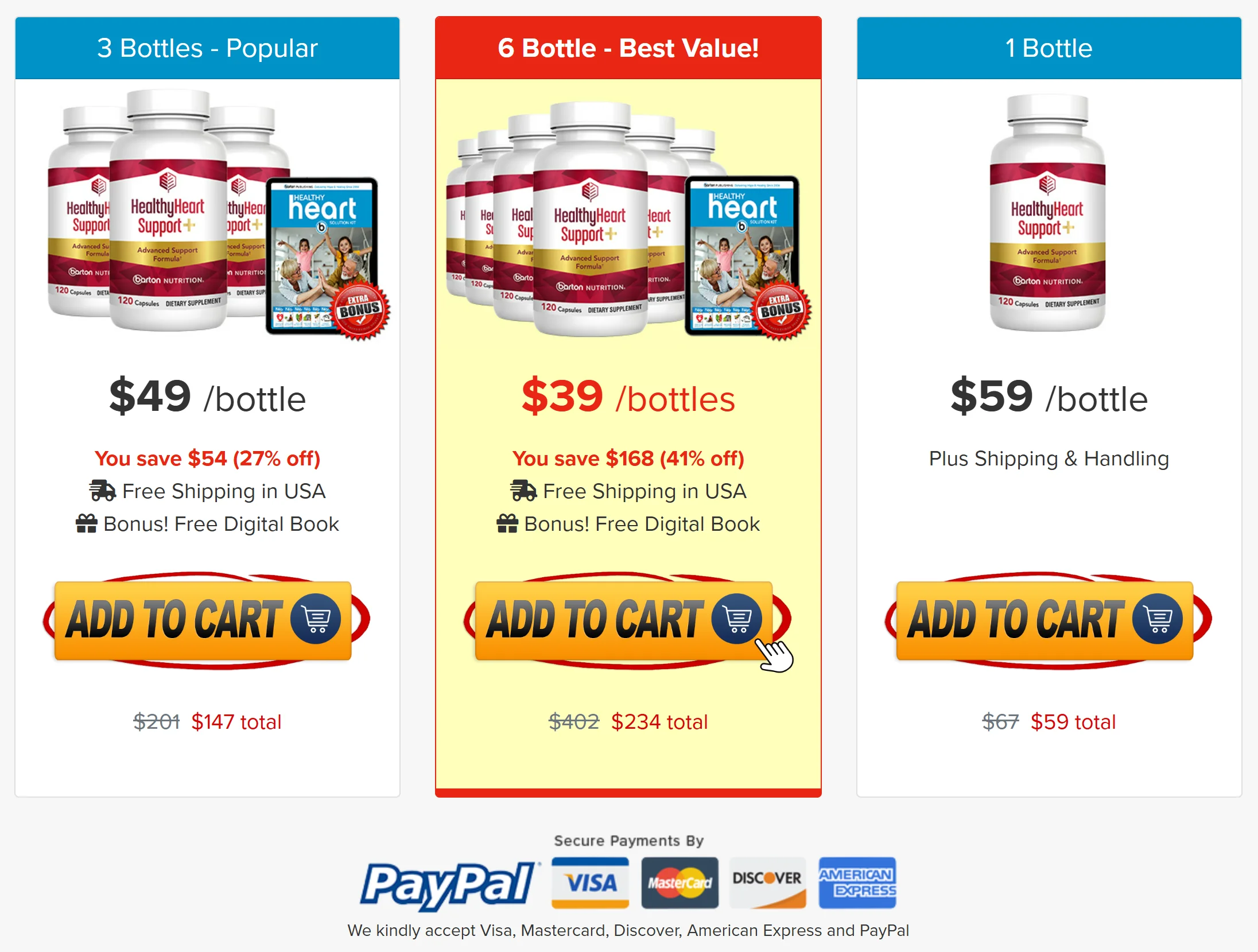 Healthy Heart Support+ order page 1